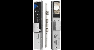 Smart Slot – Slimme Deurslot – Elektronisch Slot – Vingerafdrukslot – Digitale Deurslot – 8 Ontgrendelingsmethoden – Weerbestendig Aluminium - Zilverkleur - 30x240 - 6068 insteek