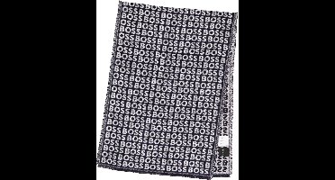 BOSS Tadic sjaal viscose - heren sjaal gewoven - donkerblauw