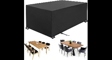 Afdekking voor tuinmeubels, waterdicht, stofdicht, tuinmeubelafdekking, robuuste 420D oxfordstof, beschermhoes voor tuintafels, waterdicht, anti-uv afdekzeil, 213 x 132 x 72 cm - Zwart