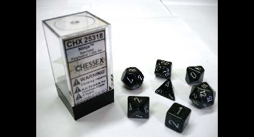 Chessex Ninja gespikkelde polydobbelsteen set (7 stuks)