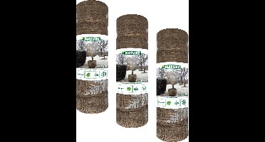 Nature plantenhoes jute - 3x - H100 x D75 cm - naturel - wintermotief - anti-vorst planten beschermhoes