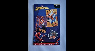 Halloween Spiderman Sticker Scene, 2 scene's om zelf stickers/glas te plakken, knutselen, klein kindercadeau, jongen, meisje