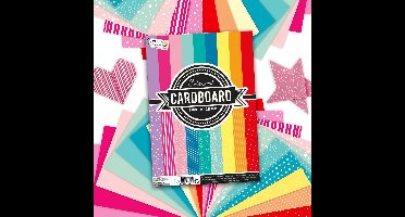 Kleurrijk Karton A4 - Knutselpapier & Karton - 72 vellen in 9 kleuren & patronen - Papier met Patronen - 72 vellen - 220grams