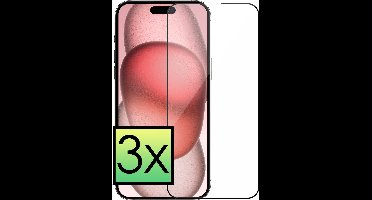 Screenprotector - 3 Stuks - Geschikt voor Apple iPhone 15 Plus - Full Cover - Beschermglas - Gehard Glas - Tempered Glass - Screen Protector