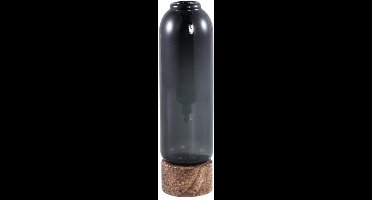 PTMD Vaas Fleure - 7x7x28 cm - Hout - Grijs