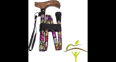 Pluviose wandelstok opvouwbaar met houten handvat - verschillende kleuren verkrijgbaar : Manon