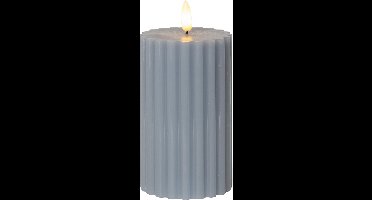 Star Trading LED-kaars van echte was 'Flame Stripe', flikkerend, blauw, 15cm