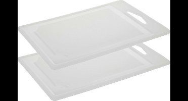 Excellent Houseware snijplank - 2x - wit - kunststof - 30 x 22 cm