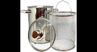 RVS Aspergepan met Glazen Deksel - 21 cm - 4 Liter