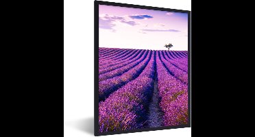 PosterMonkey - Poster - Fotolijst - Lavendel - Boom - Lucht - Paars - Bloemen - Posters - Poster kader - Frame - 30x40 cm - Poster frame - Foto in lijst - Poster lavendel