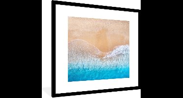 PosterMonkey - Poster - Kader - Zee - Strand - Zand - 40x40 cm - Fotolijst - Poster frame - Muurdecoratie - Kamerdecoratie - Poster in lijst - Woondecoratie