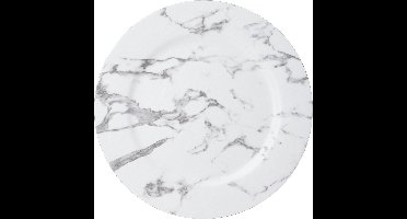 Excellent Houseware kaarsenbord/onderbord- wit marmer- kunststof D33cm