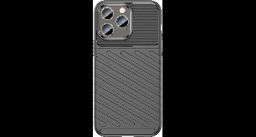 Just in Case hoesje geschikt voor iPhone 14 Pro - Siliconen Hoesje met Grip - Zwart