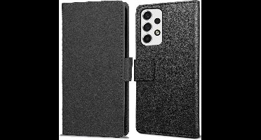 Just in Case hoesje geschikt voor Samsung Galaxy A73 Hoesje met Pasjeshouder - Bookcase Classic - Zwart