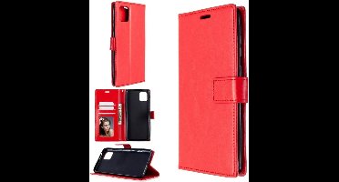 LuxeBass Hoesje geschikt voor RealMe C11 Boekhoesje Rood - telefoonhoes - gsm hoes - telefoonhoesjes