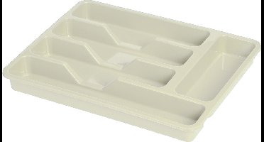 Excellent Houseware Bestekbak/keuken Organizer - 5-Vaks - Creme - 33,5 x 26,5 x 3,5 cm