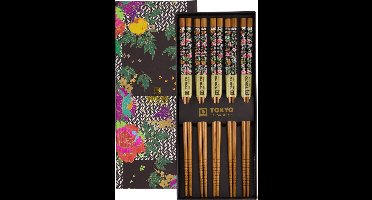 Tokyo Design Studio - Eetstokjes - Cadeau Set - Zwart/Wit - Geblokt