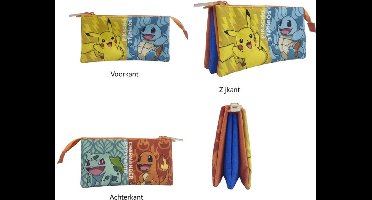 Pokemon Charmander Squirtle Bulbasaur Pikachu Triple Etui