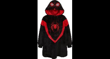 Spider-Man Zwarte kindersweater/jas/deken met capuchon, snuddie -104/116