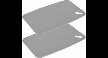 Excellent Houseware Snijplank - 2x - grijs - Kunststof - 35 x 24 cm - voor keuken/voedsel