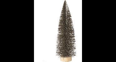 Mini kunst kerstboom 41 cm diameter 14 cm antraciet/bruin