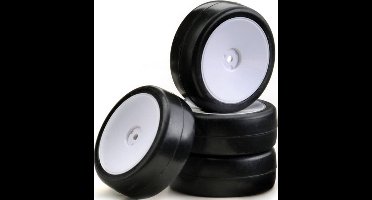 Absima 1:10 Toerwagen Complete wielen Slick Schijf Wit 4 stuk(s)