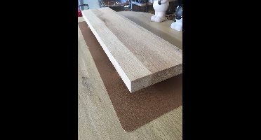 massief eiken tafelplank RECHTE KANT - vensterbank plank - vensterbank decoratie - bankje - L x B x H = 80 x 20 x 8 cm -