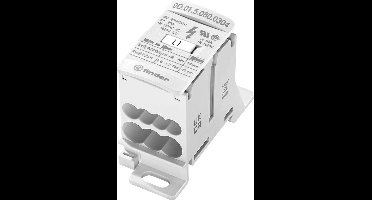Finder 9D.01.5.080.0304 Verdeler Wit 7-polig 6 mm² 80 A 1000 V/AC, 1500 V/DC Geleidertype: L, N, PE
