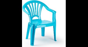 8x stuks kinder stoelen 50 cm - Lichtblauw - Tuinmeubelen - Kunststof binnen/buitenstoelen voor kinderen