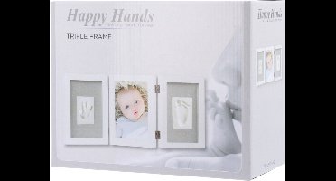 Happy Hands Baby Print Triple Frame Kit White