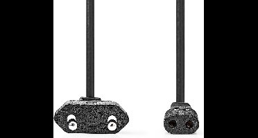 Nedis Stroomkabel - Euro Male - IEC-320-C1 - Recht - Recht - Vernikkeld - 2.00 m - Plat - PVC - Zwart - Doos