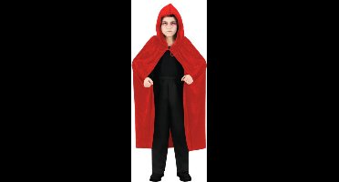 Halloween Dracula cape - voor kinderen - fluweel - rood - L120 cm