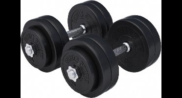 Gorilla Sports Dumbbell set - Halterset - Kunststof - 30 kg - Gewichten met stangen