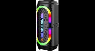 N-GEAR LGP24C - Bluetooth Speaker - Karaoke Set - Party Box met Microfoon - Zwart