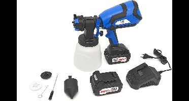 HBM Professionele 18 Volt 4.0AH Draagbare Elektrische Verfspuit Inclusief 2 Accu's Met 1000 ML Reser