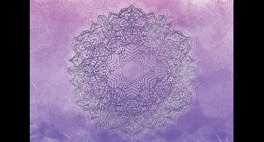 Fotobehang - Vlies Behang - Violet Mandala - (152,5 x 104 cm) (1 vel)