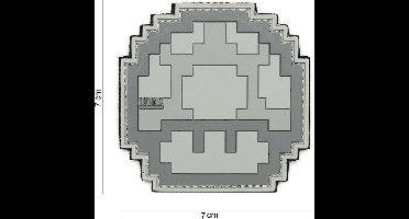 101 Inc Embleem 3D Pvc Mushroom Grijs  14057