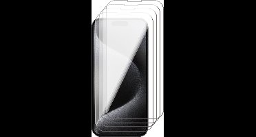 Screenprotector geschikt voor iPhone 15 Pro - 4x Gehard Glas Screen Protector GlassGuard