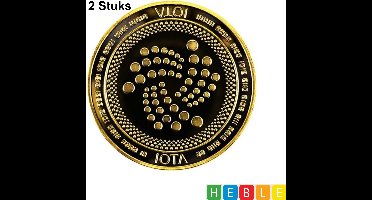 2x Iota Cryptomunt Souvenir: Coin, Munten, Verzamelaars-Munt, RVS, Goudkleurig
