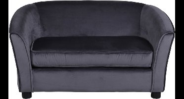 Velvet bank voor kinderen grijs.