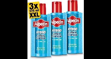 Alpecin Hybrid Shampoo 3x 375ml | Natuurlijke haargroei shampoo voor gevoelige en droge hoofdhuid