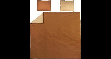 Meyco Uni dekbedovertrek + kussenslopen  - 240x200/220 cm - Camel/Warm Sand