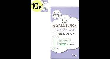 Sanature Pro Vivo 100% katoenen - Incontinentie verband Super Plus - 10 x 14 stuks - Natuurlijk & voor de gevoelige huid
