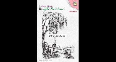 IFS031 Idyllic Floral scene Clearstamp Nellie Snellen - zomer wijn - terrasje - stempel garden & holiday - hangende takken -twijg