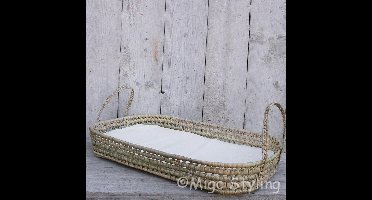 Baby - Aankleedmand - Verschoonmand - Inclusief matrasje - Aankleedkussen - Palmblad - Met hengsels