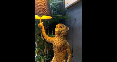 Boltze - Tafellamp - Aap - Saru - H60cm - polyresin - zwart/goud