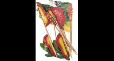 Cocktail prikker met fruit figuur 12 stuks