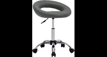 vidaXL - Werkstoel - rollend - kunstleer - grijs