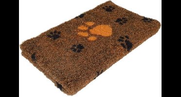 Vetbed - Dierenmat - Dierenkleed - Benchkleed - Oranje met 3 Kleuren. Grote Voetprint Latex Anti Slip 150 x 100 cm - Machine wasbaar