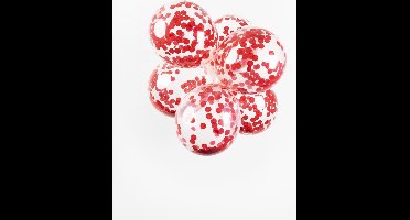 Confetti ballonnen Rood 30cm | 6 stuks